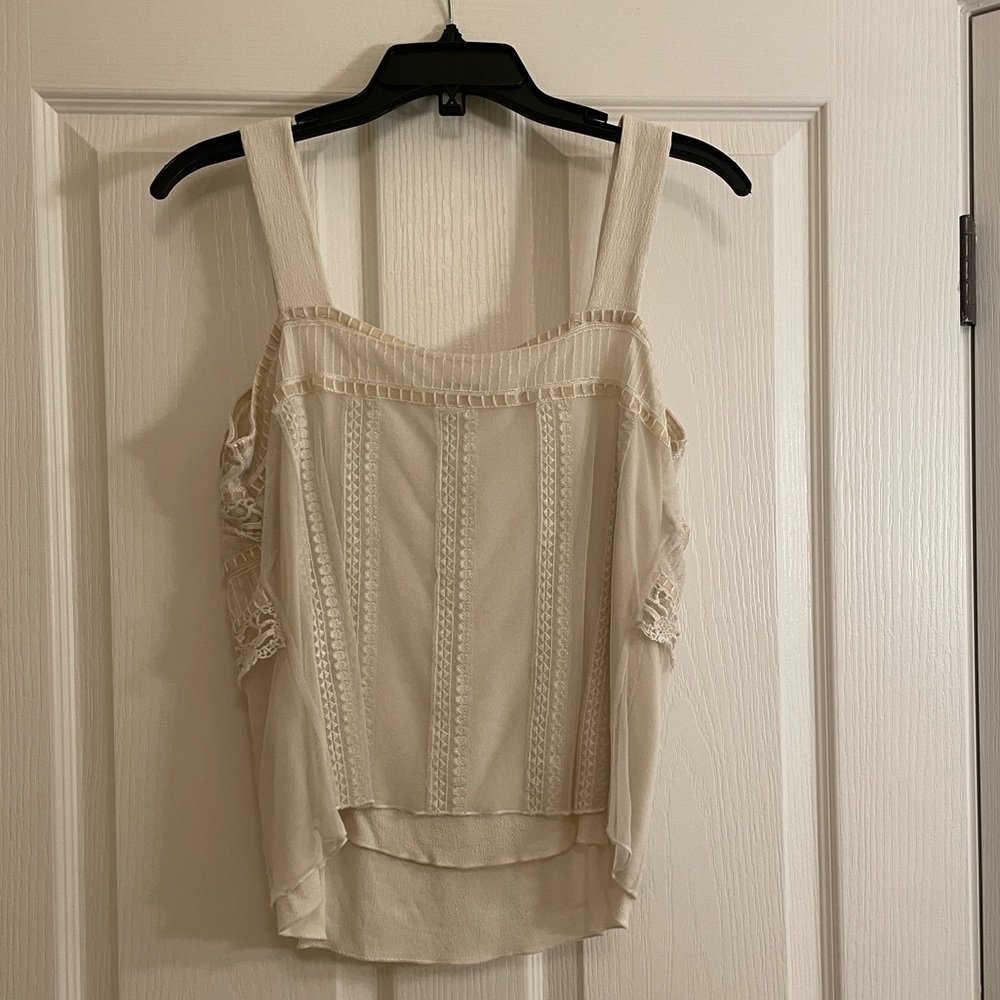 J. JILL Cream Lace Embroidered Tank Blouse - Picture 9 of 13